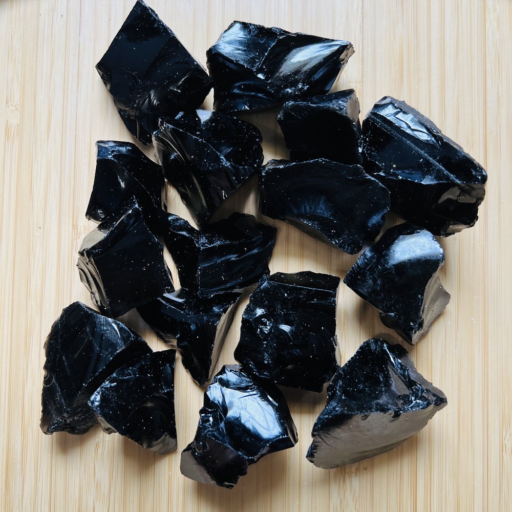 Raw Black Obsidian